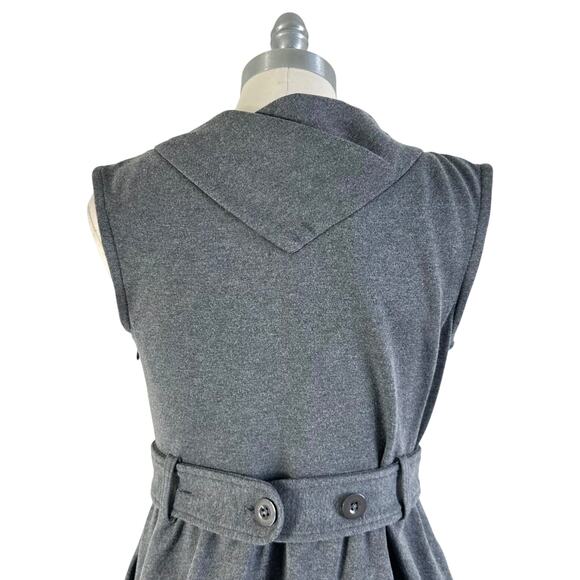 Marc by Marc Jacobs Cowl Neck Ponte Knit Belted Midi Dress Night Gray Melange - Picture 6 of 11